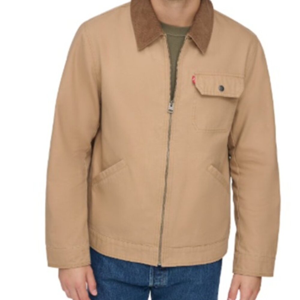 NWT Levi's Men's Tan Cotton Canvas Depot Utility Jacket Size M
